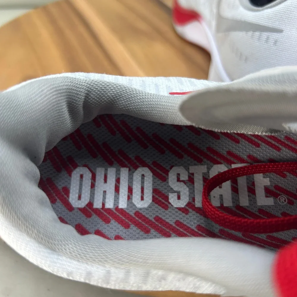 Nike Air Zoom Pegasus 37 Ohio State Buckeyes Running Shoes White Red Mens 12.5